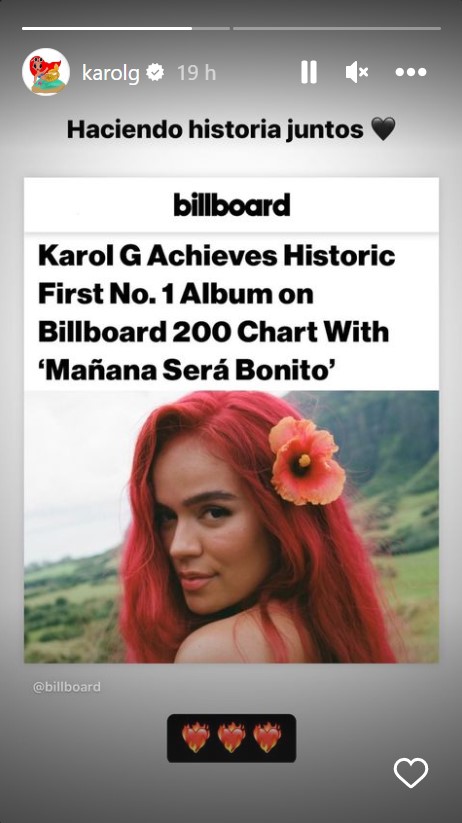 Karol G hace historia con álbum No. 1 en Billboard 200